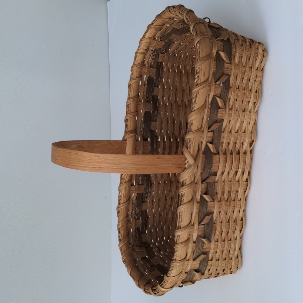Harvest Basket Hand Crafted Wicker Basket Oblong Stationery Handle
